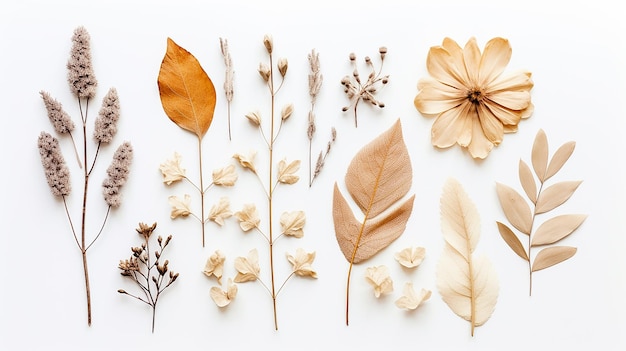 louro de prímula seca e deixar decoração e flor boho