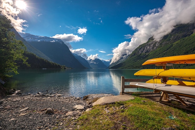 Lovatnet See Schöne Natur Norwegen