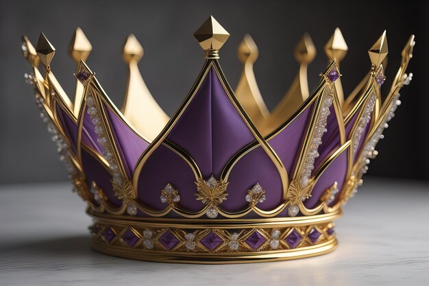 Low-Key-Bild der schönen goldenen Königin König Krone ai generative