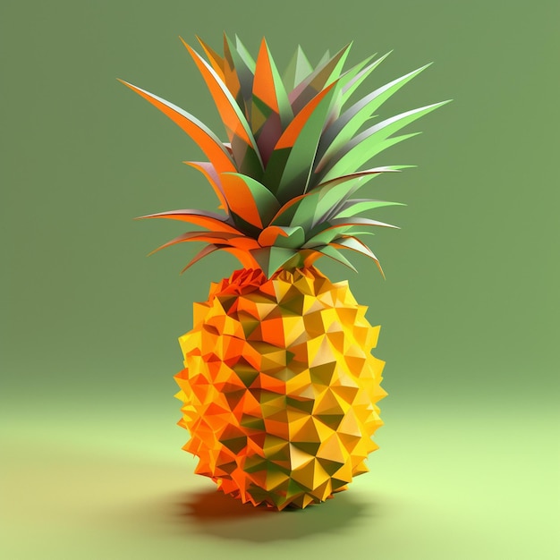 Low-Poly-3D-Früchte-Illustrationsvektor, niedliche Cartoon-Polygon-Kunst, Stock-Bilder, macht Fotos pict