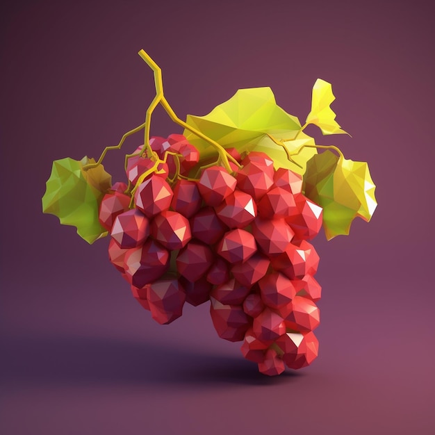 Low poly 3d frutas ilustración vector dibujos animados lindo polígono arte stock imágenes renders fotos pictu