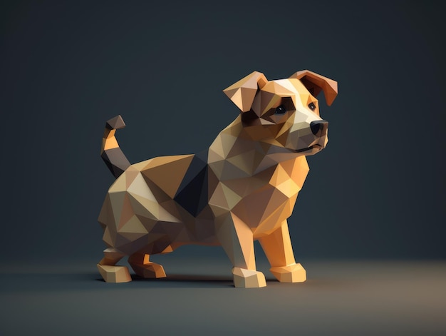 Low-Poly-3D-Hund generative KI