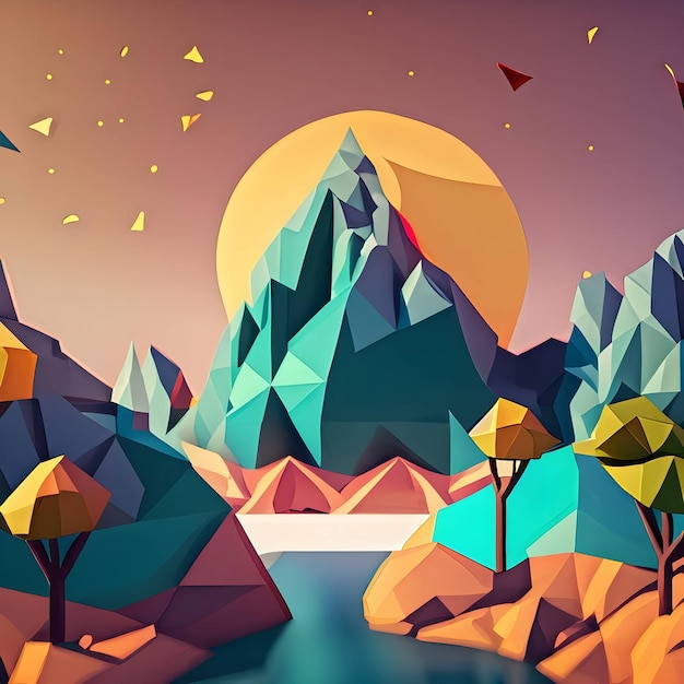 Low-Poly-Berg