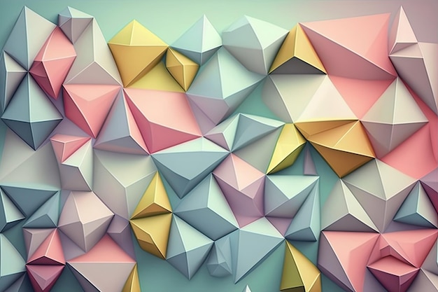 Low-Poly-Design-Stil, pastellfarbener Farbverlauf-Hintergrund