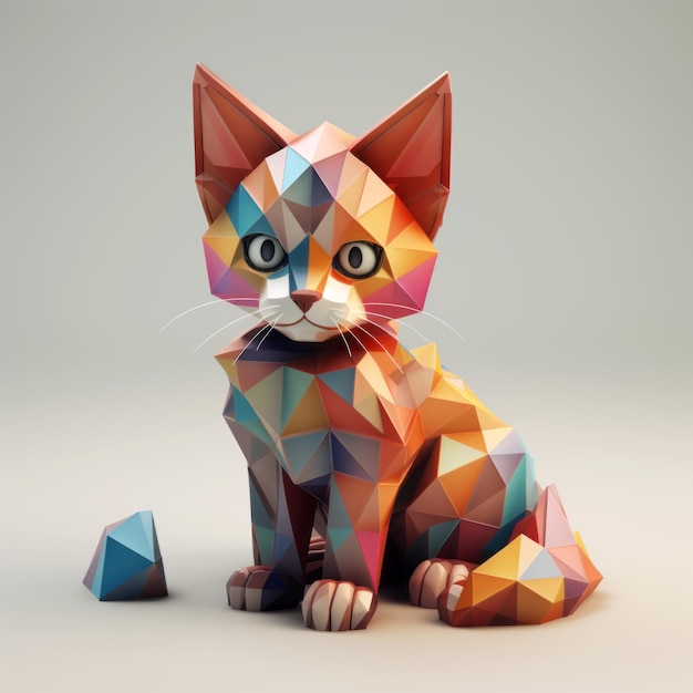 Low-Poly-Kitty-3D-Modell