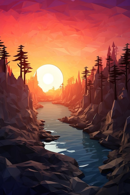 Low-Poly-Landschaft