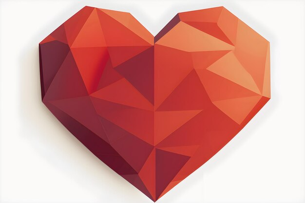 Low-Poly-rotes 3D-Herz