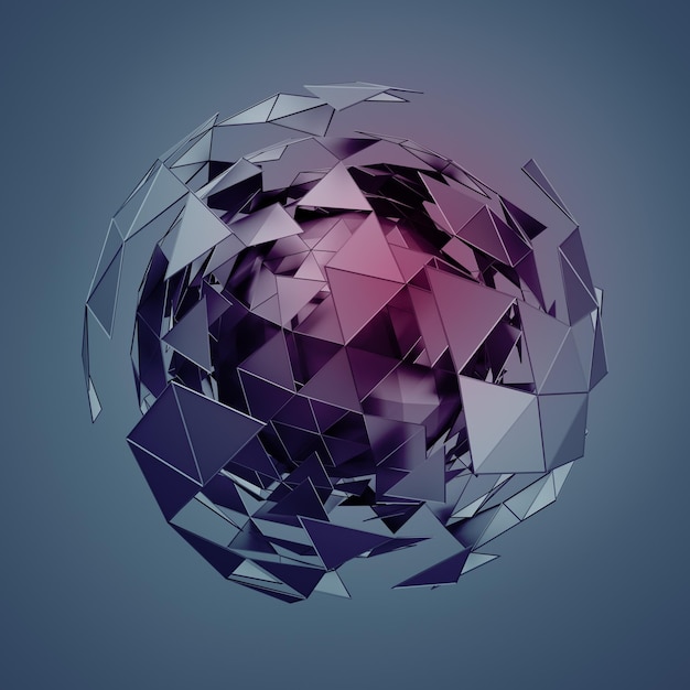 Low Poly Sphere com estrutura caótica