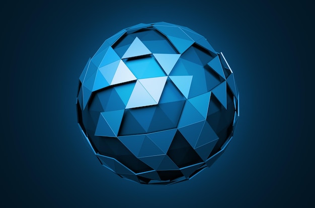 Low poly sphere com estrutura caótica