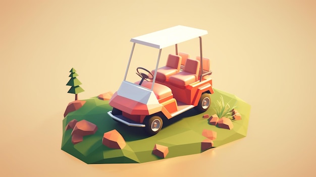 Foto low poly vehículos 3d ilustración dibujos animados vector lindo polígono arte stock imágenes renders fotos