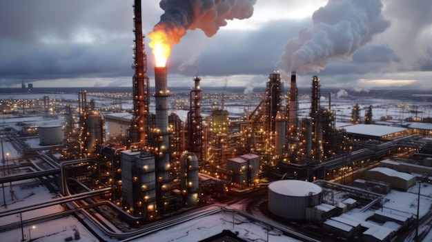 Ölraffinerie ist in Flammen Explosion