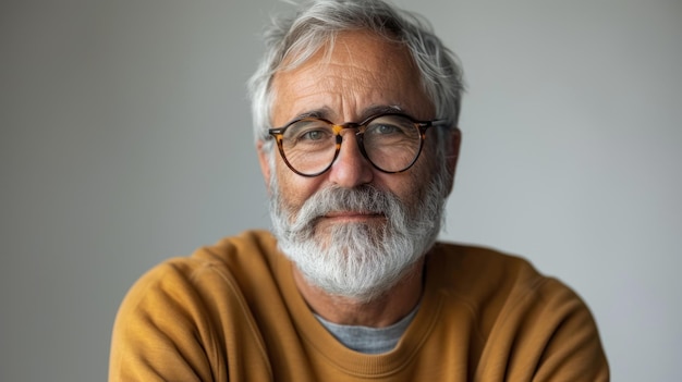 Älterer Mann mit Brille und Bart