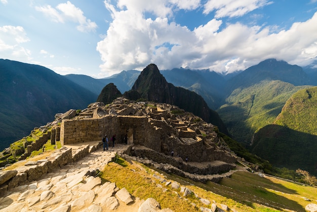 Última luz do sol em Machu Picchu, Peru