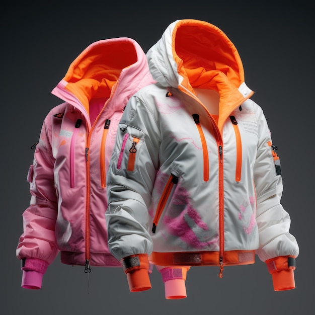 Últimas chaquetas de lujo hiperrealistas coincidentes abrigos de invierno con un toque de estilo Pink Rock