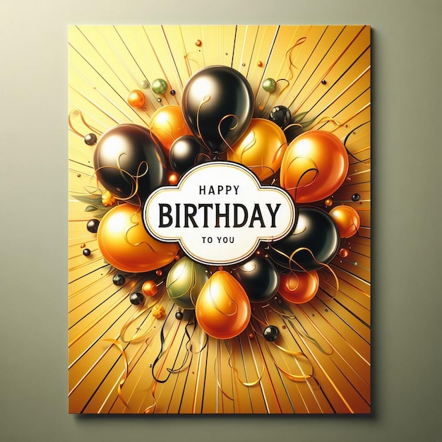 Último cartão de felicitações de aniversário com tema laranja incrível design de cartão de aniversário desejando aniversário