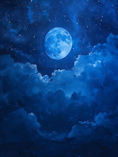 Foto lua como silhueta nuvem sombra lançada na parede etérea e dr foto criativa de fundo elegante
