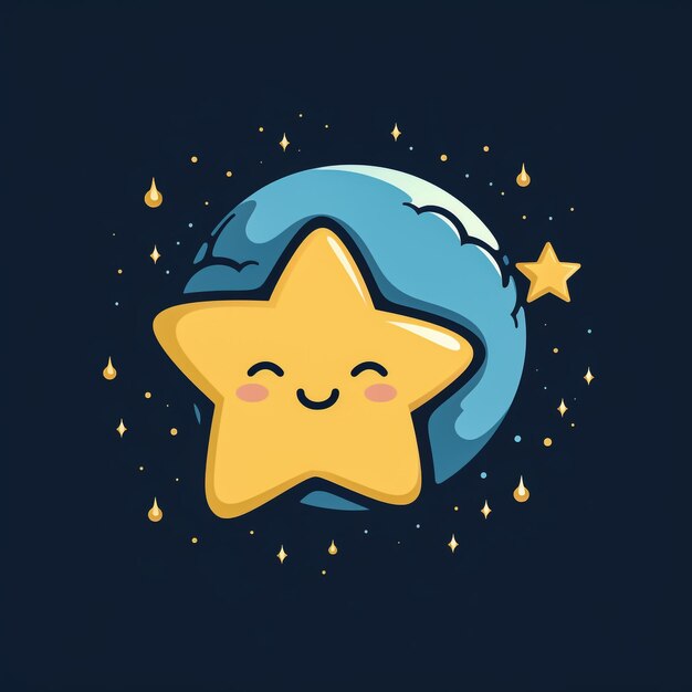 Foto lua crescente estrelas douradas e nuvens brancas estilo 3d isolado em fundo azul sonho canção de ninar sonhos desenho de fundo para banner folheto cartaz ilustração vetorial eps10