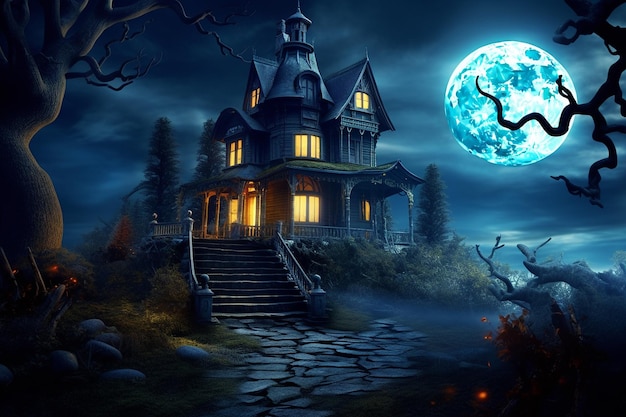 Lua da Meia-Noite sobre a Casa Assombrada