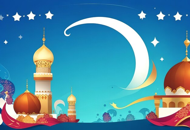 Lua e mesquita de Ramadan Kareem