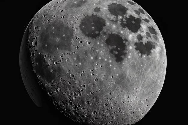 Lua em sua fase plena com suas crateras em foco afiado