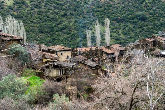 Lubbey Village abandonou a antiga vila otomana que remonta à antiguidade antiga Odemis Izmir Turquia