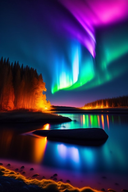 Foto las luces auroras, las luces del norte