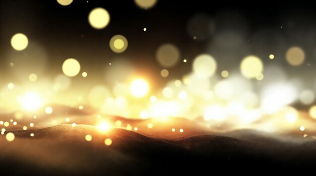 Luces Bokeh doradas y fondo borroso