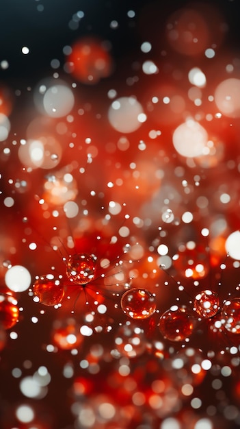 Foto luces bokeh rojas y blancas de fondo generativas de ia