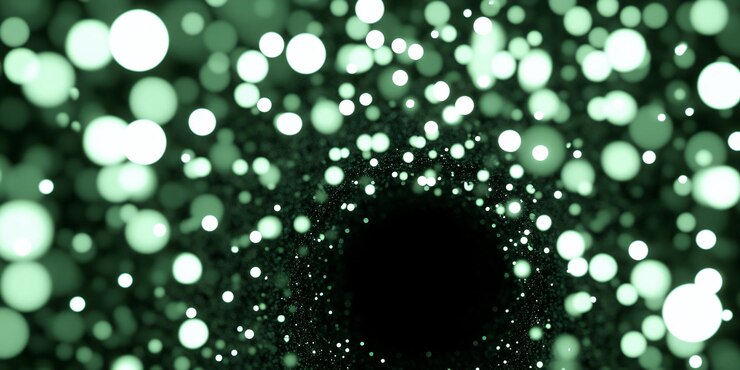 Foto luces bokeh verdes y blancas abstractas