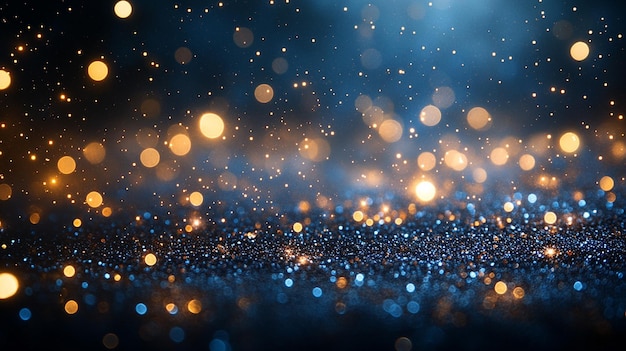 luces brillantes doradas y azules la interacción dinámica de colores y texturas evoca una sensación de elegancia