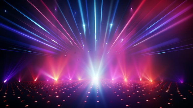 unas luces brillantes en una habitación oscura