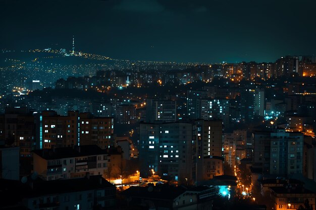 Foto luces de la ciudad por la noche