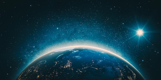 Luces de la ciudad de Rusia Elementos de esta imagen proporcionados por la NASA