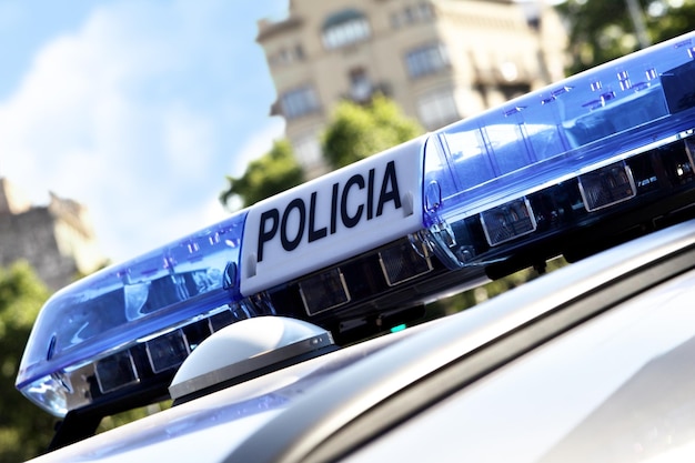 Foto luces de coche de policía