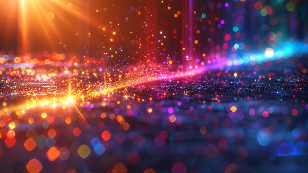 Luces de colores sobre un fondo oscuro