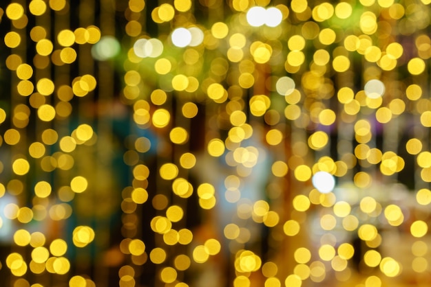 Luces defocused resumen fondo de oro nonagon bokeh