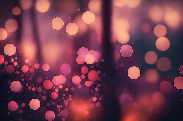 Luces desenfocadas con un fondo rosa abstracto con bokeh La ilustración es encantadora