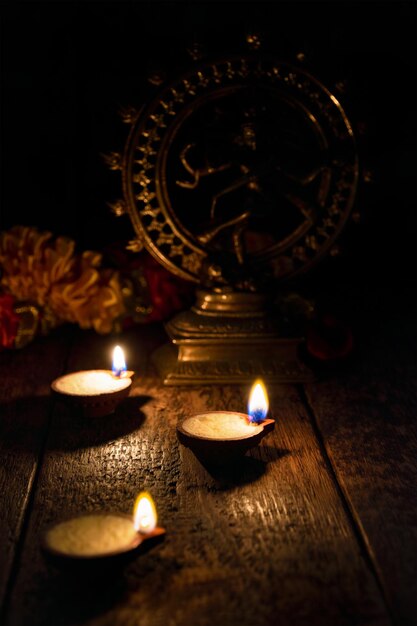 Foto las luces de diwali en la india