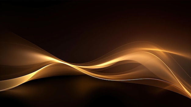 Luces doradas abstractas sobre fondo negro IA generativa