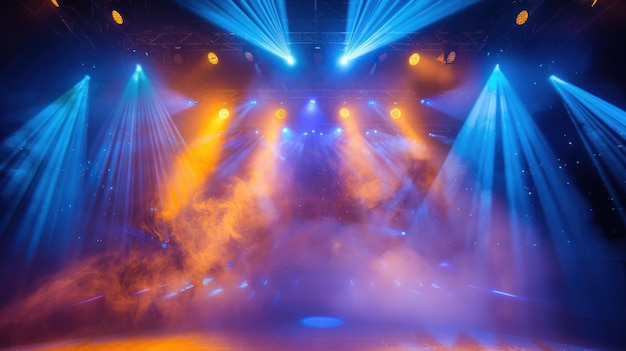 Luces del escenario y niebla