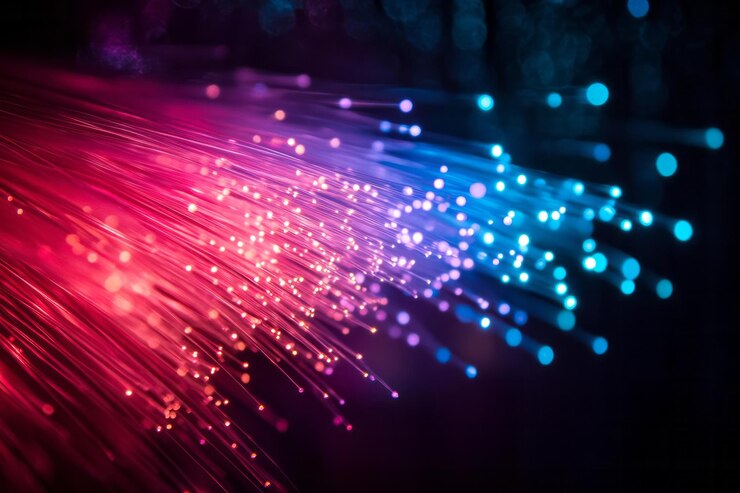 Foto las luces de fibra óptica vibrante