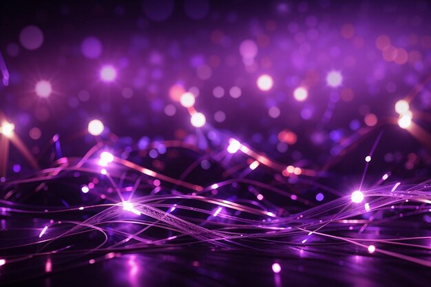 Luces de fibra óptica violeta fondo abstracto