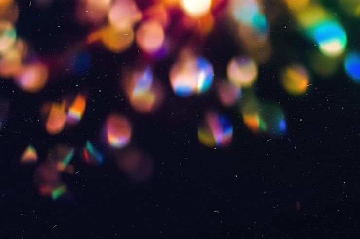Foto luces de fiesta polvorientas efecto de superposición de fotos celebración vibrante y texturizada