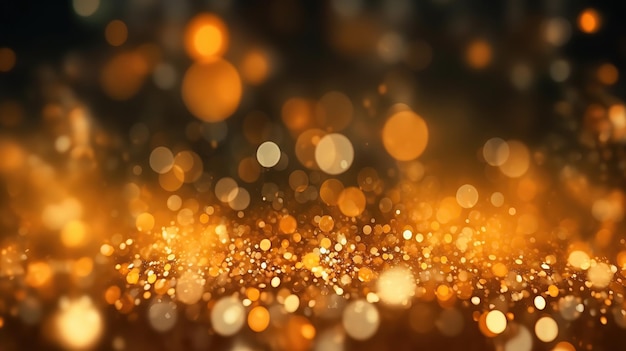Las luces de fondo grunge brillo dorado generativo ai