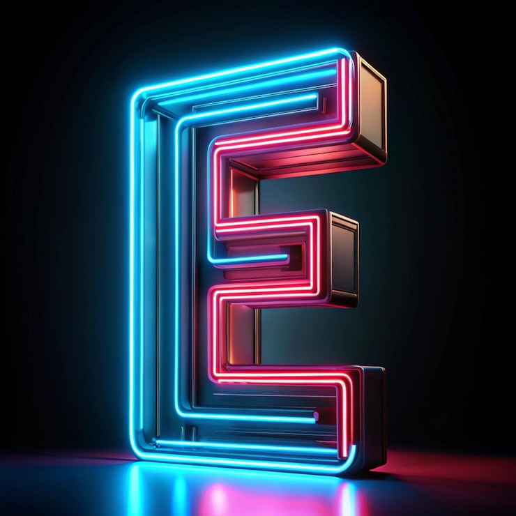 Foto las luces láser de neón de color verde brillante iluminan la oscuridad creando líneas y formas triangulares con efecto de ciencia ficción.