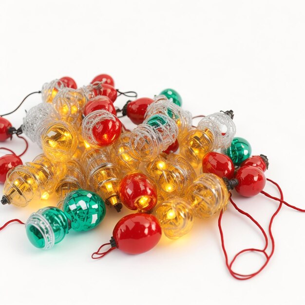 Luces de Navidad aisladas en un fondo blanco