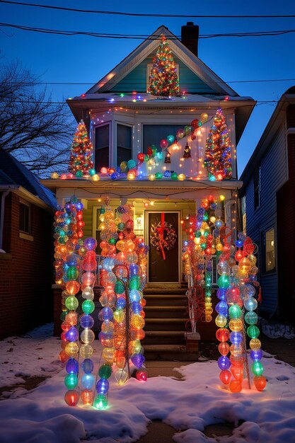 Foto luces de navidad de colores