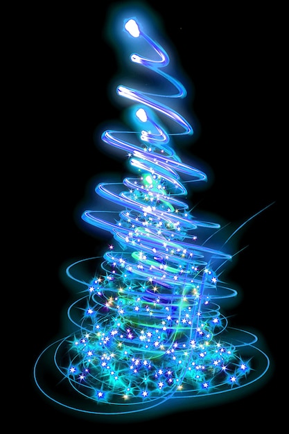 Luces de Navidad iluminadas por la noche