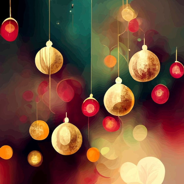 Luces navideñas y bokeh ilustración navideña