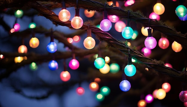 luces navideñas de colores